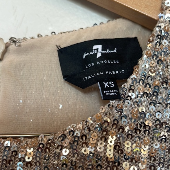 7 for all mankind sequin 90 y2k  long sleeve mini dress xs - Picture 7 of 10